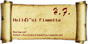 Hollósi Fiametta névjegykártya